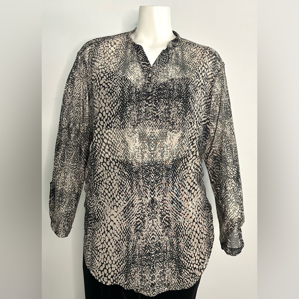 Sheer Animal Print Top Plus Size 3X Whimsygoth